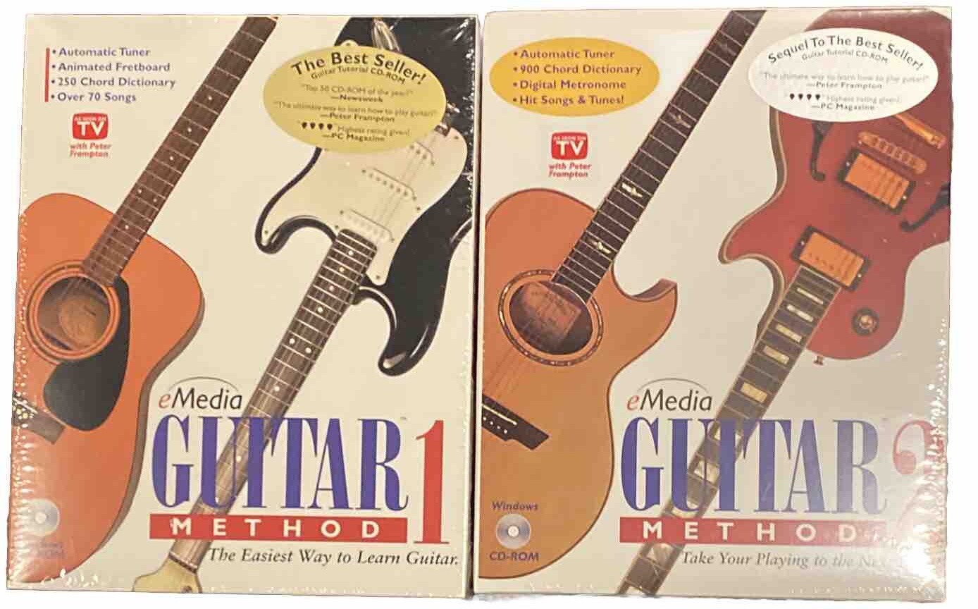 New EMedia Guitar Method 1  & Media 2 CDROM Software 1996-1997 CD. Sealed