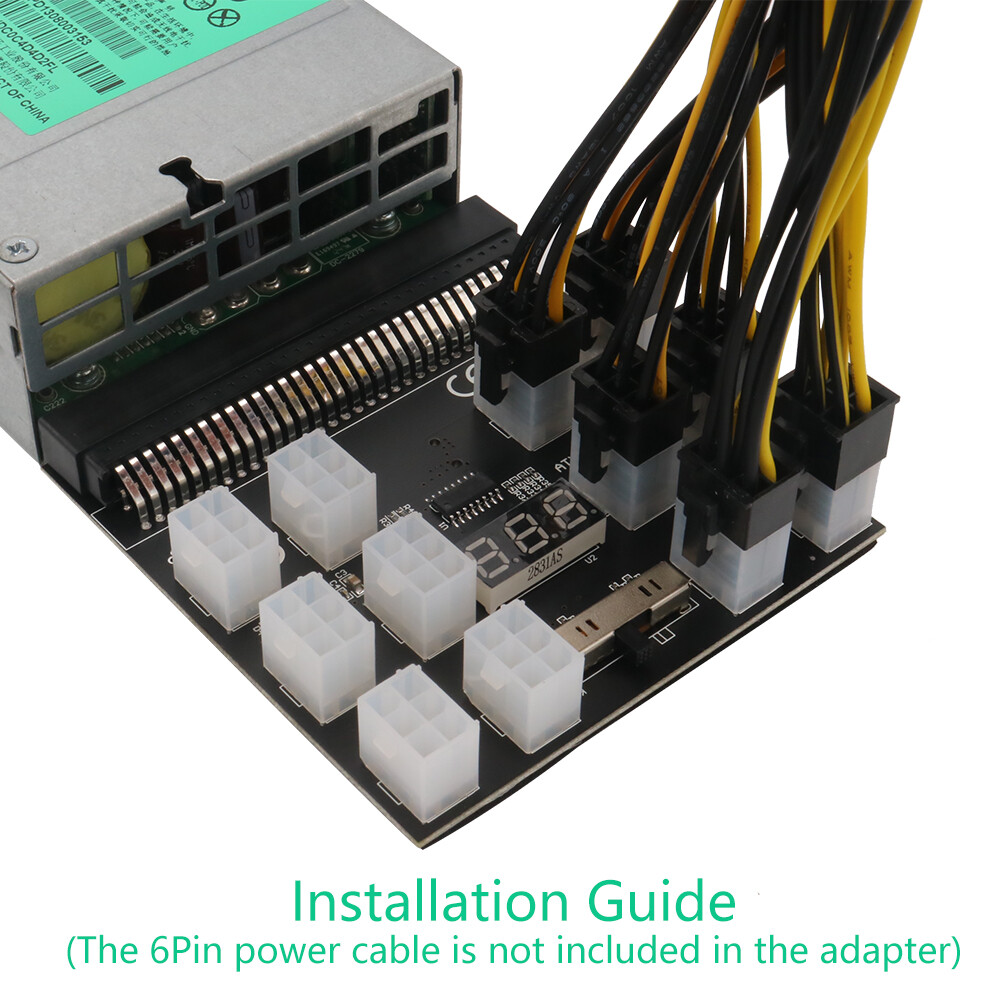 6PIN 1200W Breakout Board for HP DPS-1200QB A PSU GPU Mining Server Power Supply