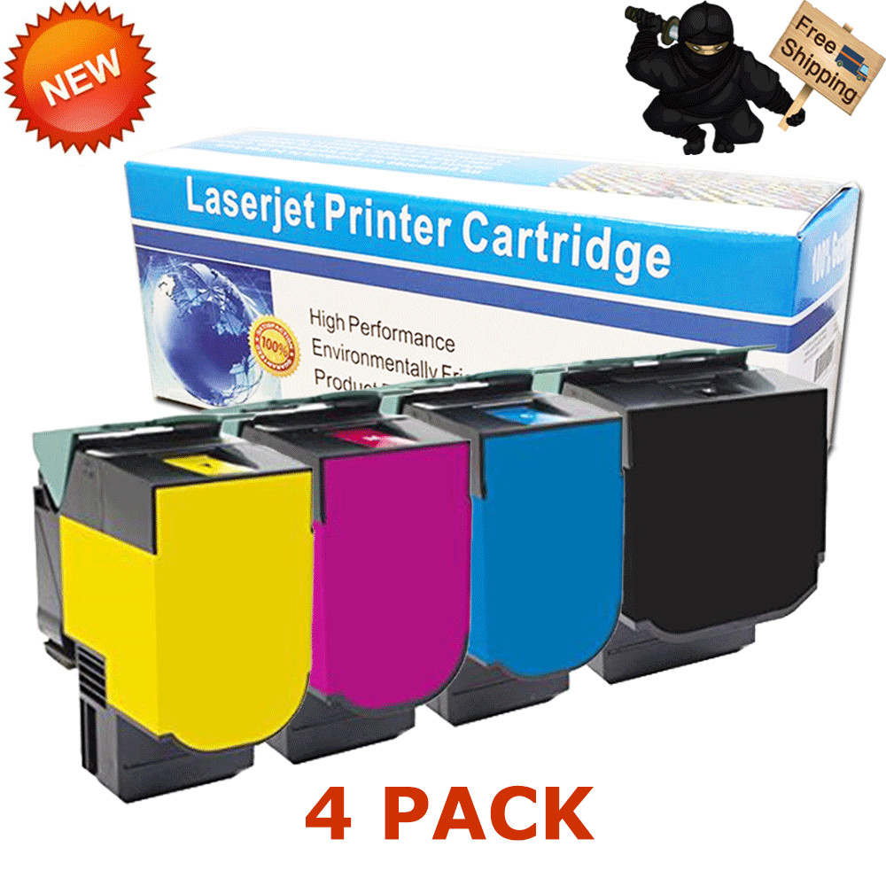4 PK 80C1HK0 80C1HC0 80C1HM0 80C1HY0 Color BK Toner Set For Lexmark CX510 CX410