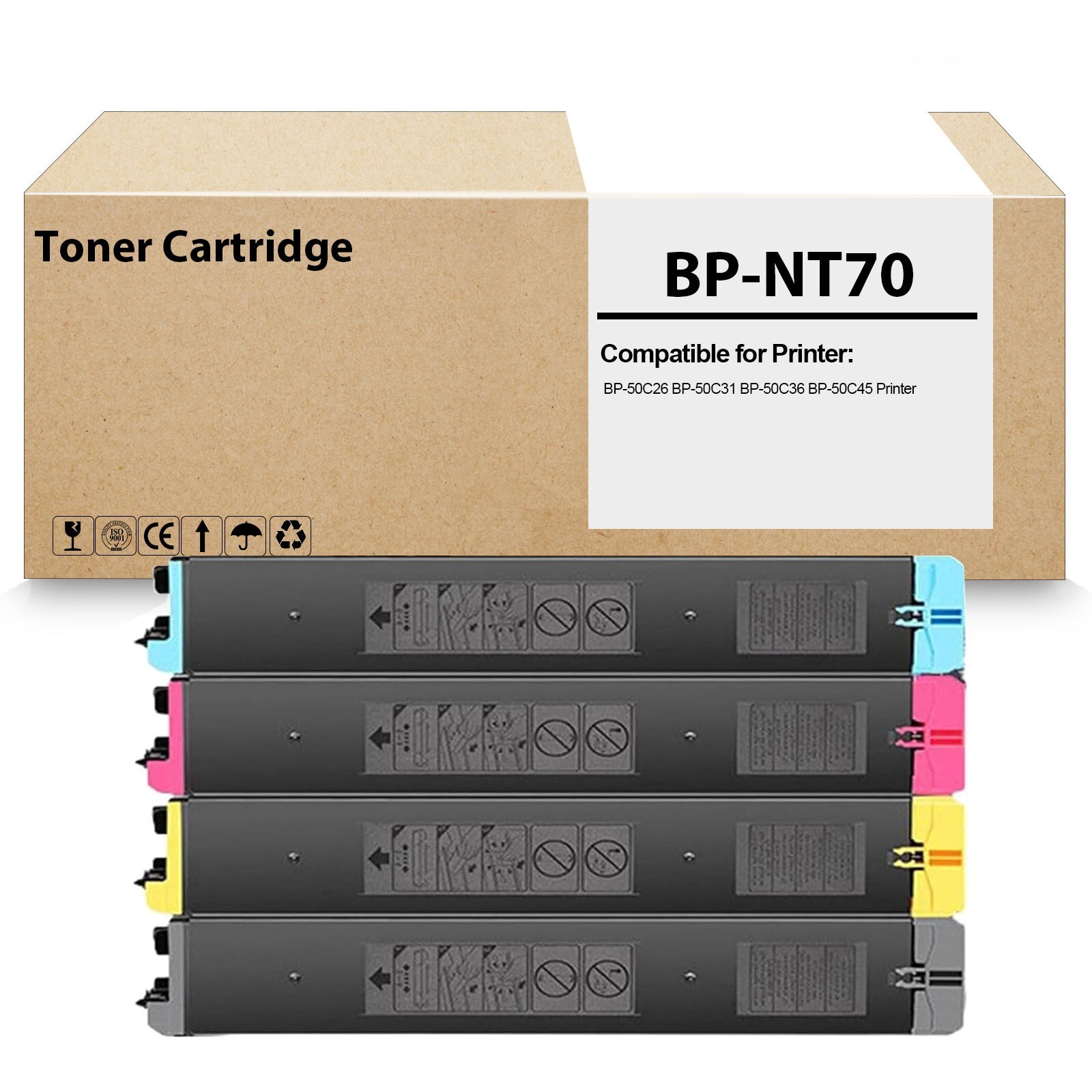 4 Pack BP-NT70 BPNT70 Toner Cartridge Compatible for BP-50C26 BP-50C31 BP-50C36