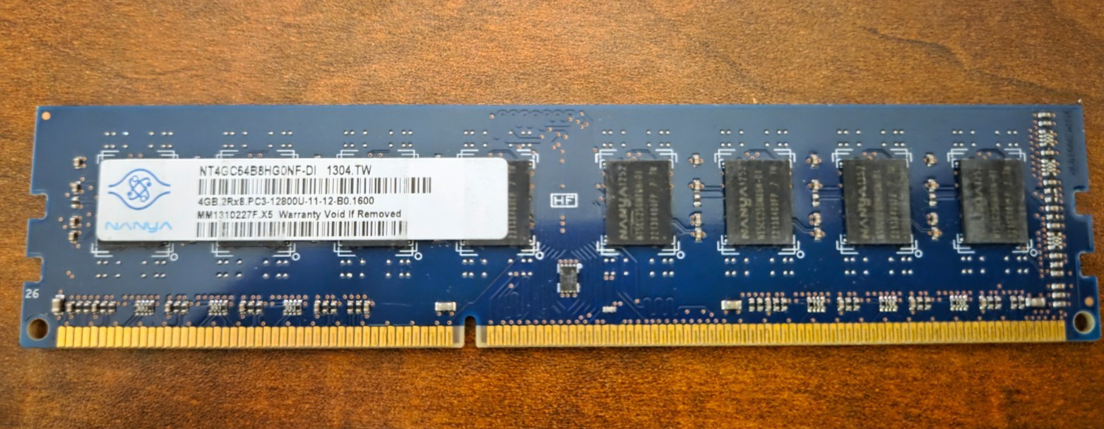 Nanya 4GB 2Rx8 PC3-12800U-11-12-B0.1600 DDR3 1600MHz Non-ECC UDIMM Memory RAM