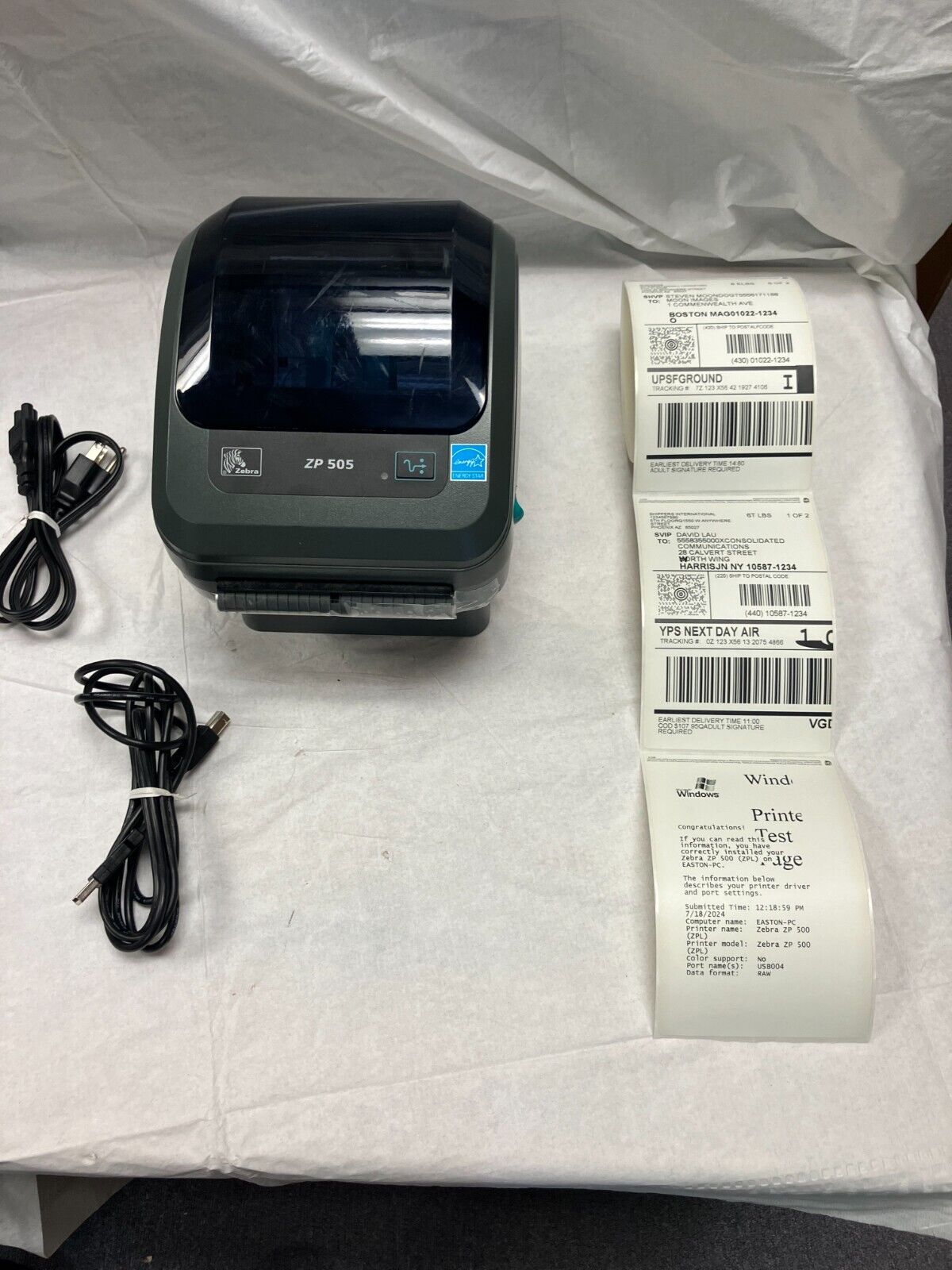 Zebra ZP505 ZP505-0503-0017 USB Serial Direct Thermal Label Printer FRONT BROKEN