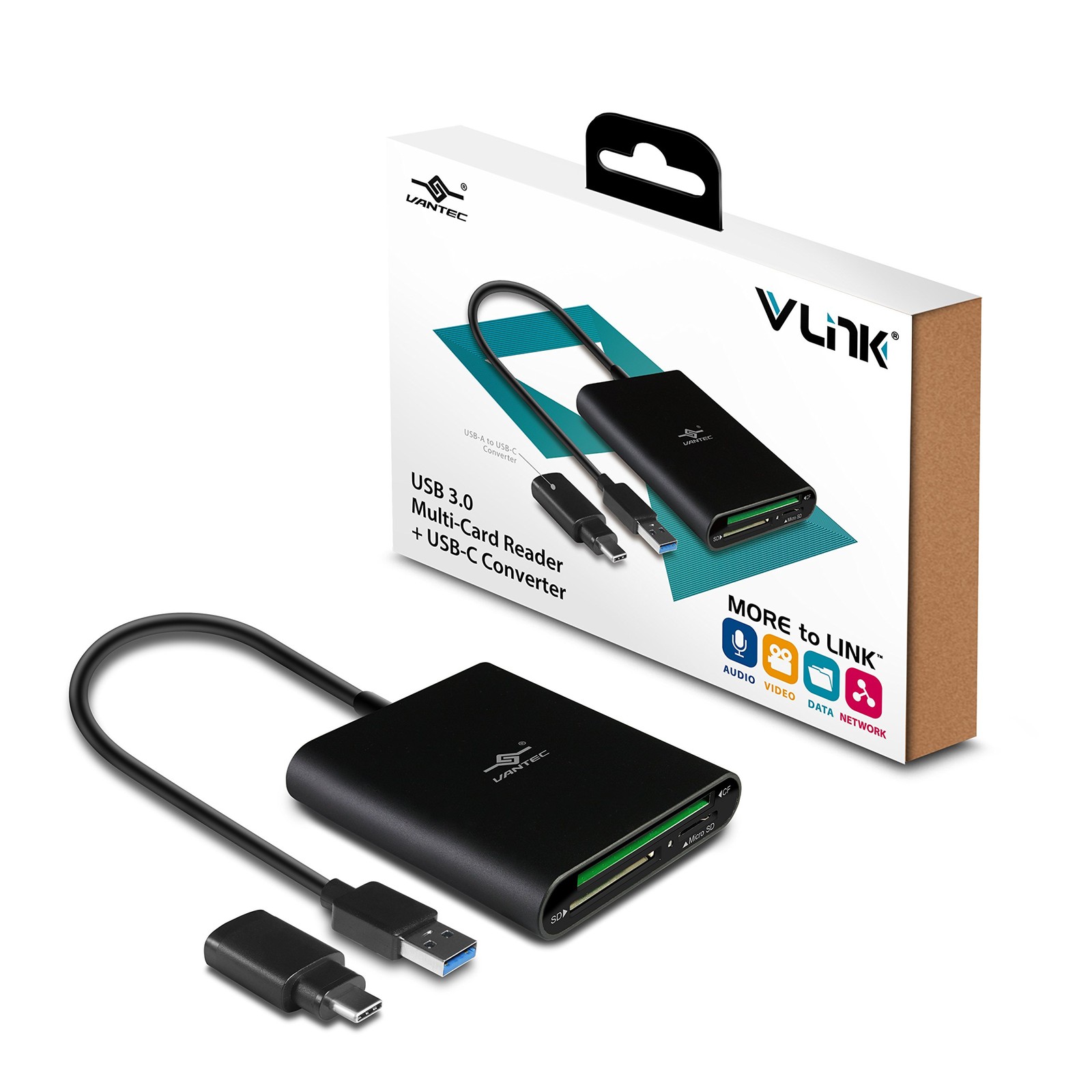 Vantec VLink USB 3.0 Super Speed Multi-Card Reader for Micro black