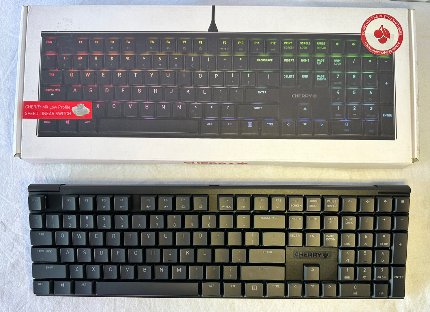 CHERRY MX 10.0N RGB Keyboard - Cable Connectivity - USB Interface - RGB LED