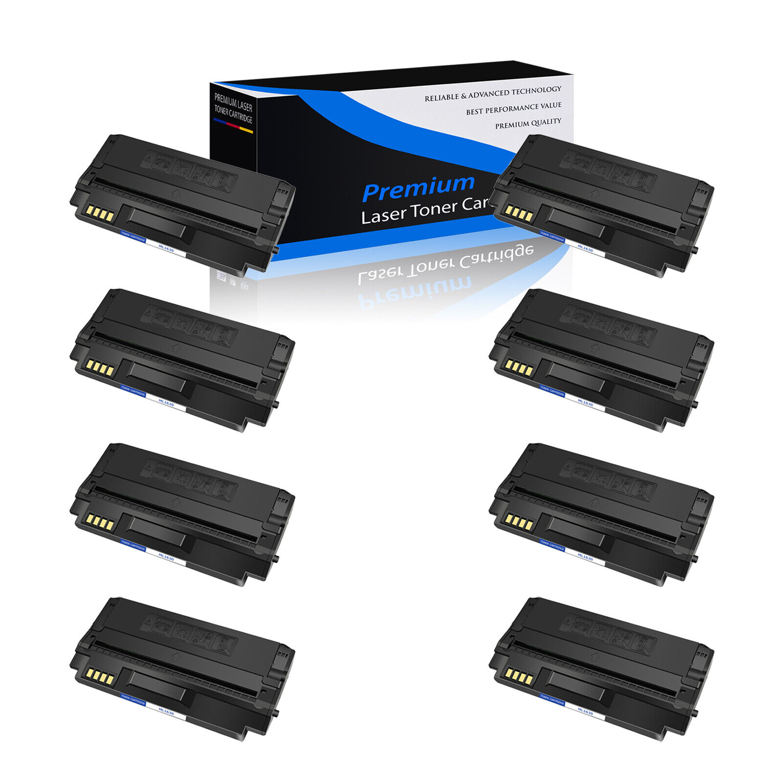 8PK Black ML1630 Toner Cartridge Compatible for Samsung ML-1630W SCX-4500W 4500