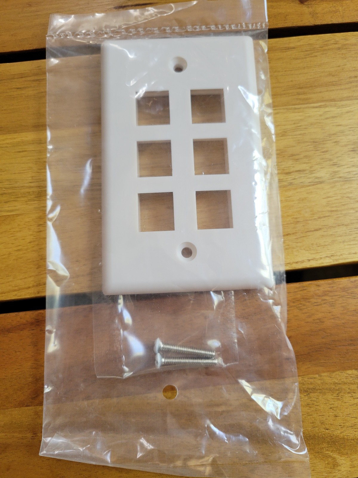 10 Pcs - 6 Port Wall Plate Keystone RJ45 Cat6 Cat5e Insert Jack White WallPlate