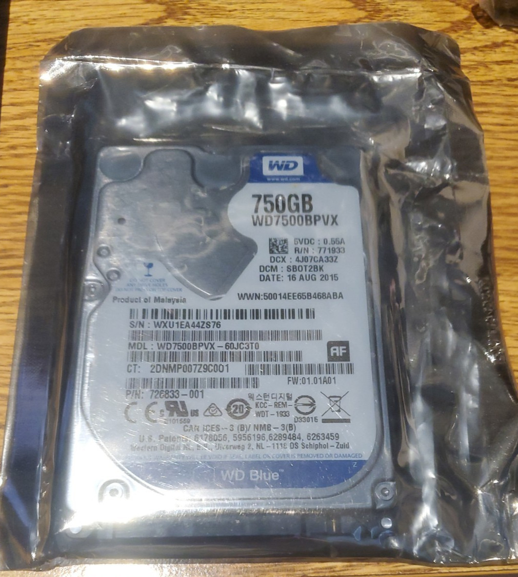 Western Digital WD Blue WD7500BPVX 750GB SATA 6.0Gb/s 2.5" Hard Drive NEW