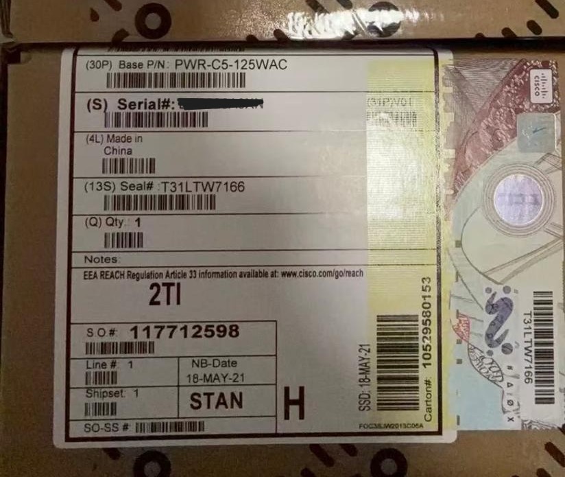 Brand New Cisco PWR-C5-125WAC 125W AC Config 5 Power Supply