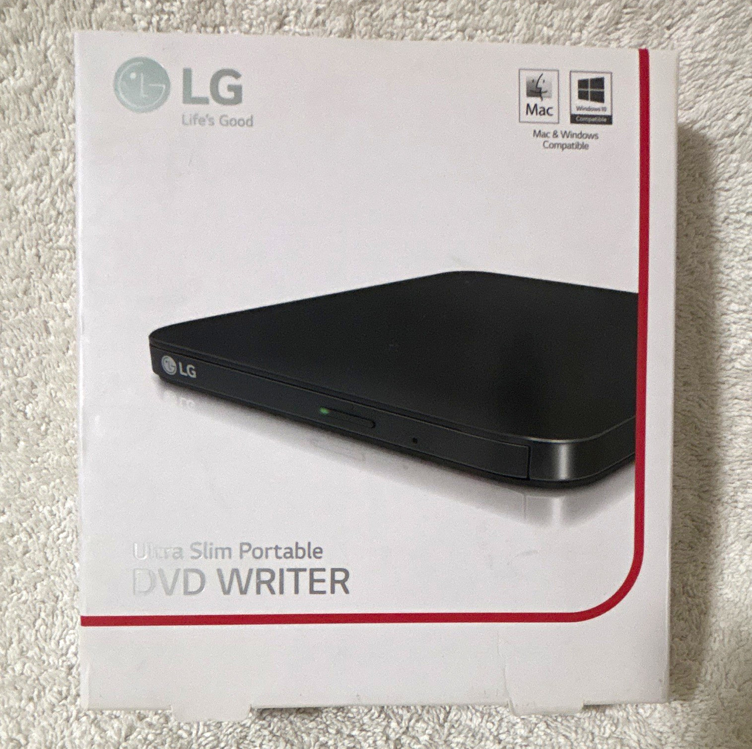 LG Ultra Slim Portable GP65NB60 USB 2.0 DVD Writer 8x M-DISC Silent Black