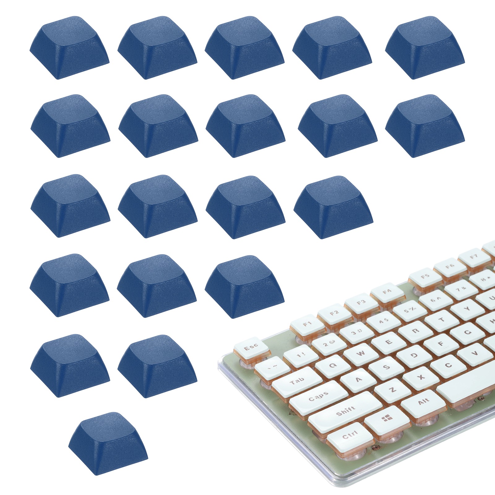 20Pcs XDA Profile Keycap Set PBT Mechanical Numeric Keypads, Sea Blue