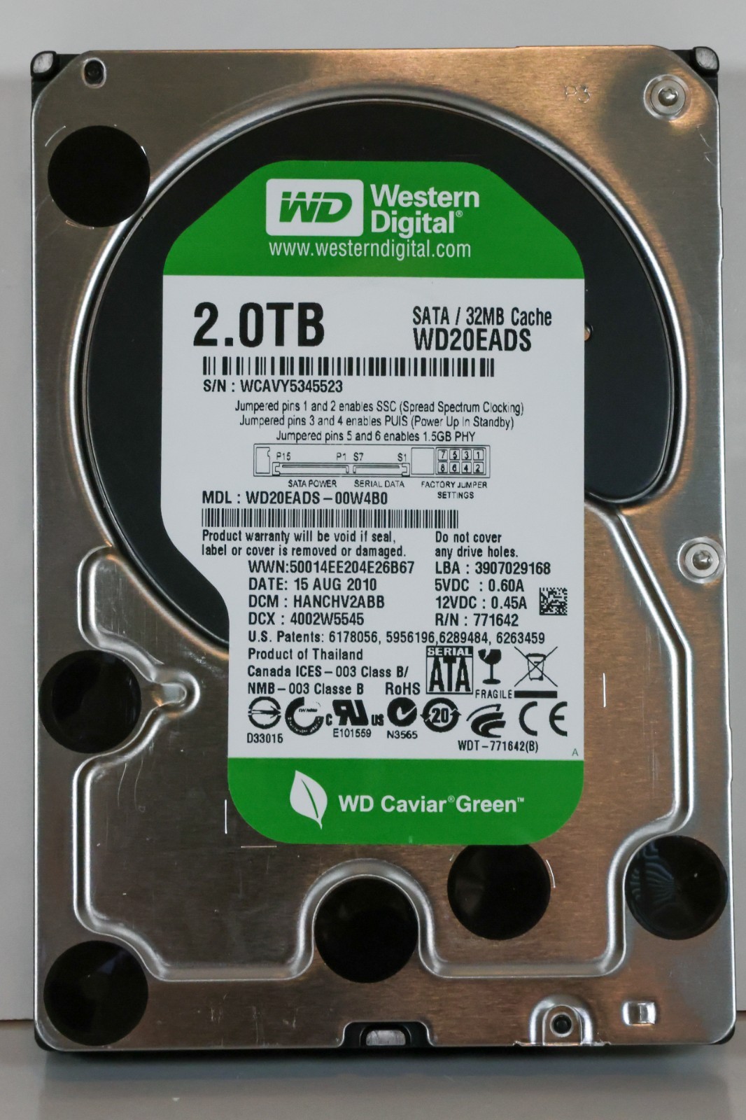Western Digital WD20EADS 2TB SATA 3.5" WD Caviar Green Hard Disk Drive U uncle