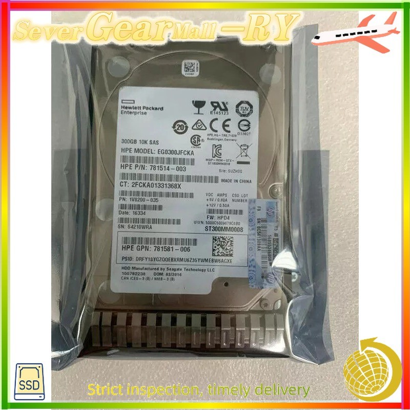 785067-B21 785410-001 FOR FIT HPE 300GB 10K SAS 12Gb/s 2.5" SC HDD Hard Drive