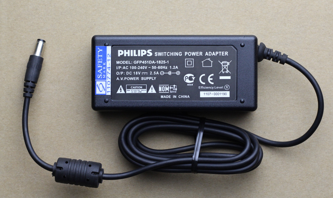 AC Switching Adapter Power Supply PHILIPS GFP451DA-1825-1 18V 2.5A