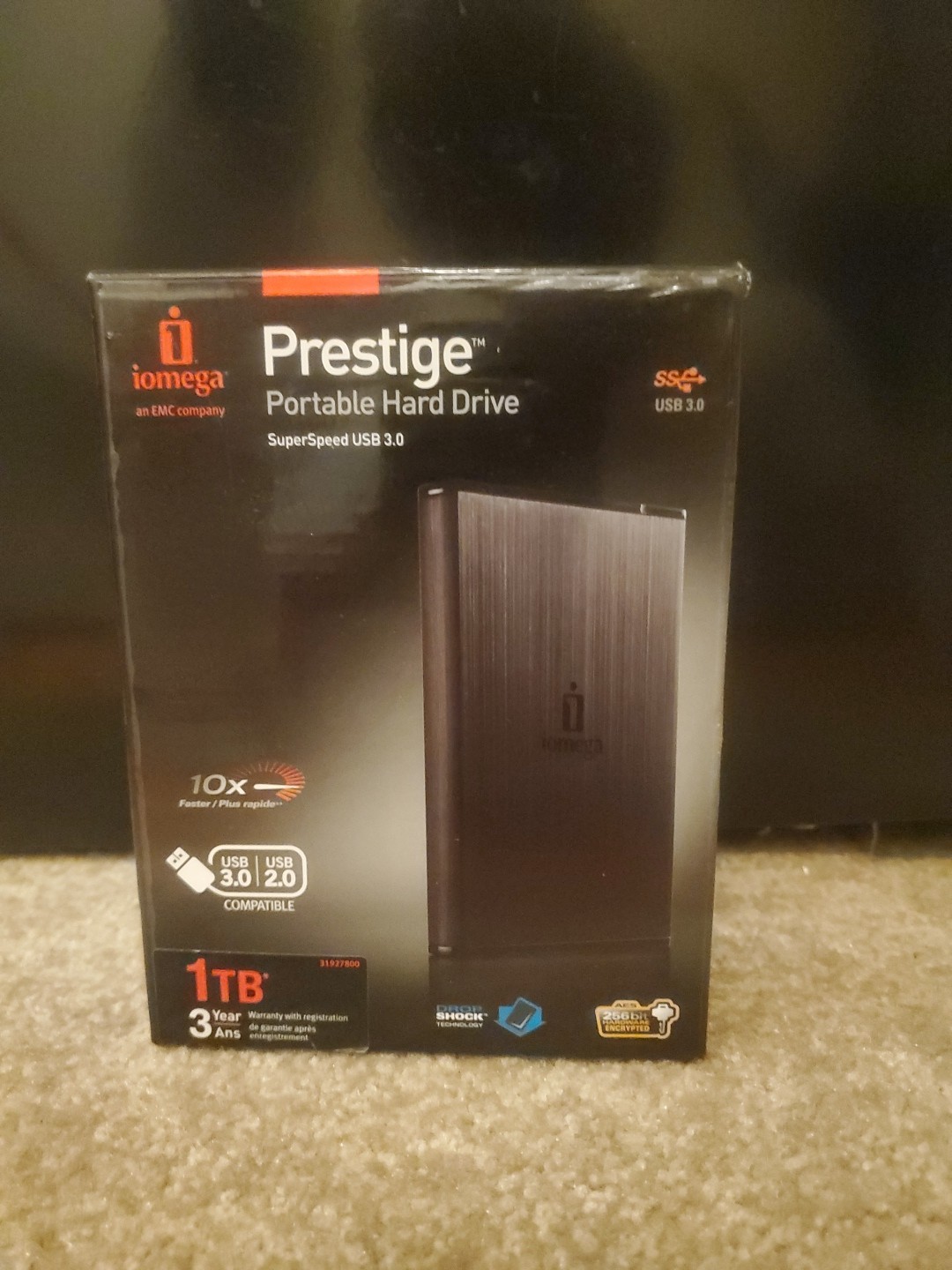 iOmega LDHD-UP 31758600 HDD Portable External Hard Drive Silver 1TB Storage 12V