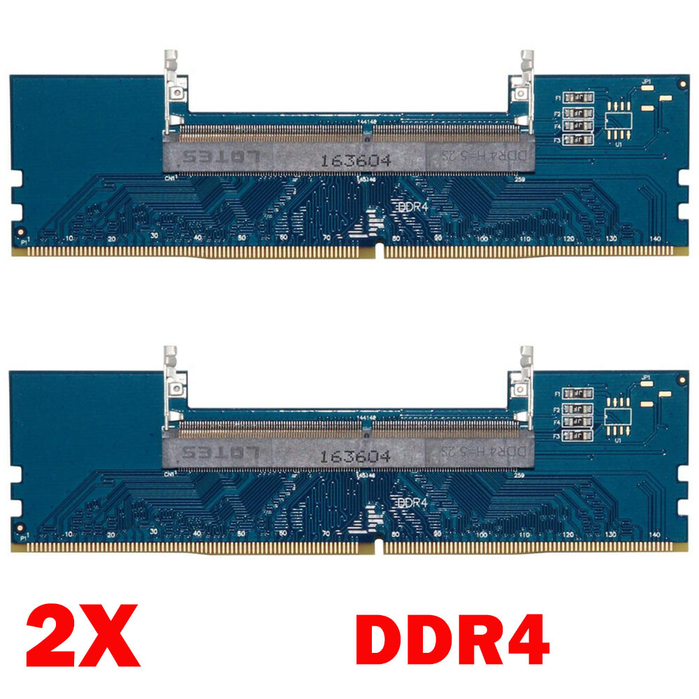 2Pack Laptop DDR4 RAM to Desktop Adapter Card Memory Tester SO DIMM to DDR4 NEW