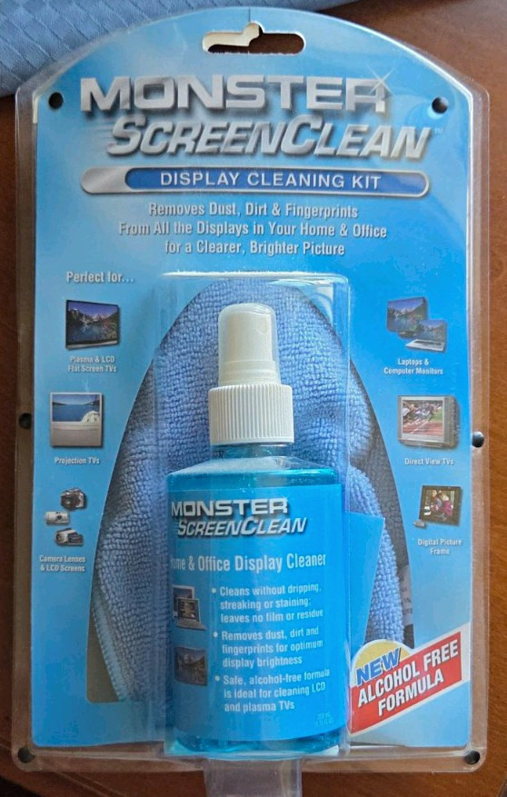 Monster ScreenClean Alcohol-Free Screen Cleaning Kit + Cloth, TV CLNKIT 200 mL