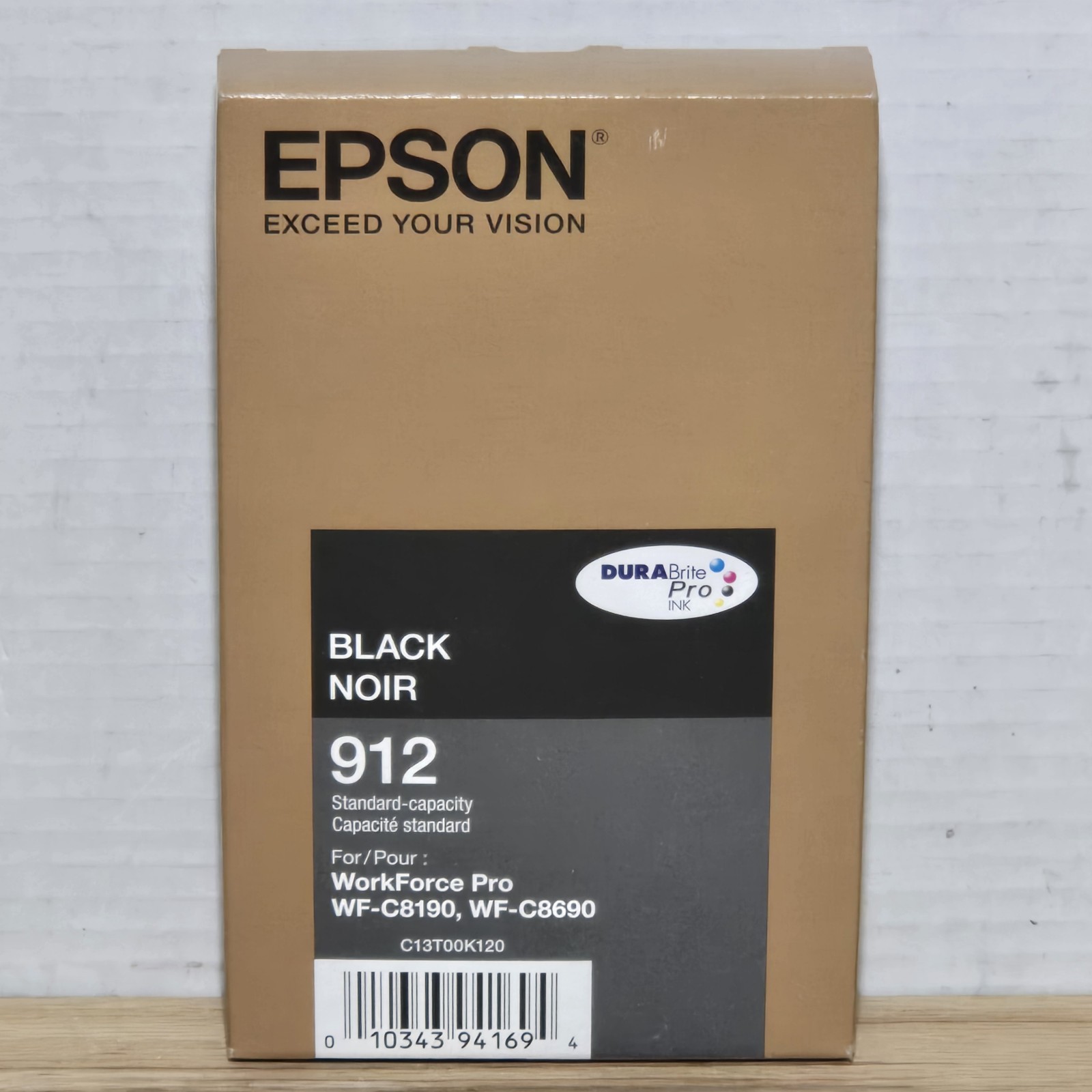 Epson DURABrite Pro 912 Genuine Standard Yield Inkjet Cartridge Black Ink
