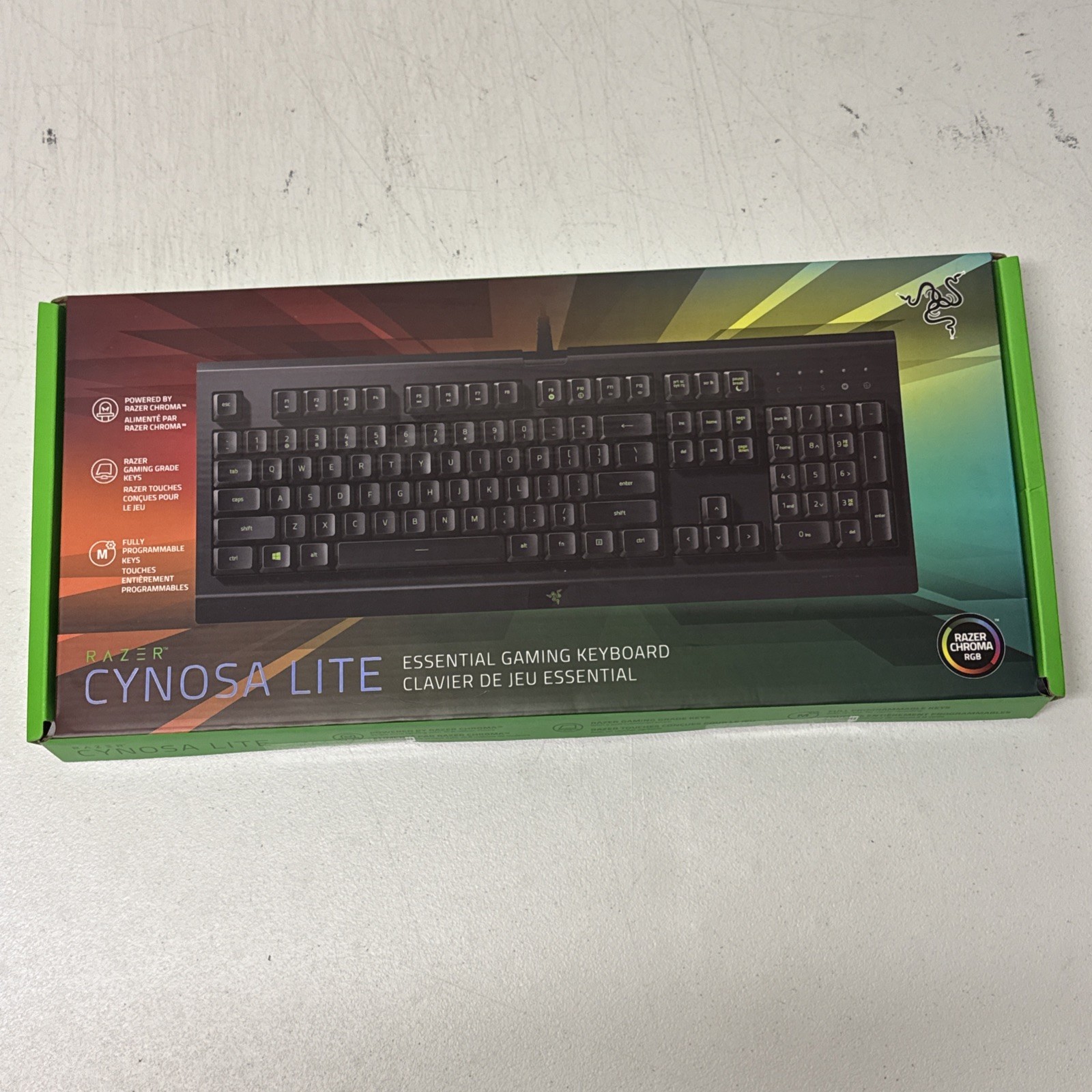 Razer Cynosa Lite Chroma RGB Wired Essential Gaming Keyboard Black New Sealed