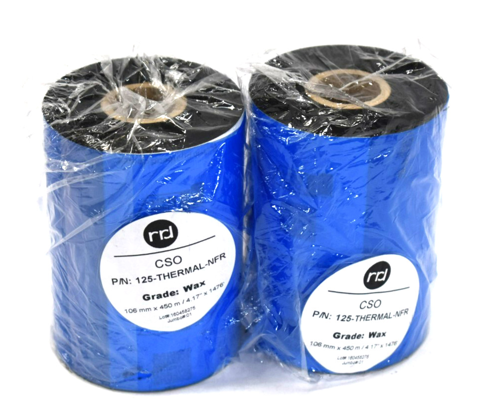 RR Donnelley Wax-CSO Wax Ribbon 4.17" x 1476 ft 125 Thermal NFR Lot of 2