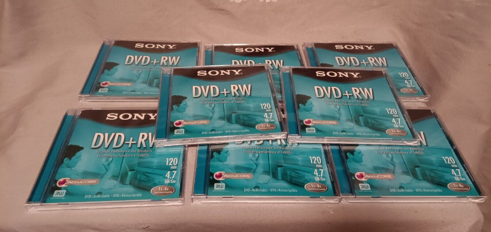 Sony DVD+RW Rewritable 120 Minutes 4.7GB Lot Of 8