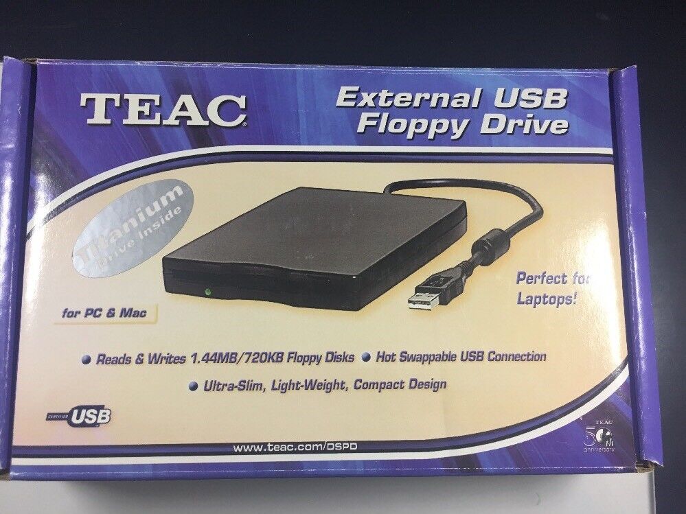 TEAC External USB Floppy Drive (FD-05PUW)Titanium Drive