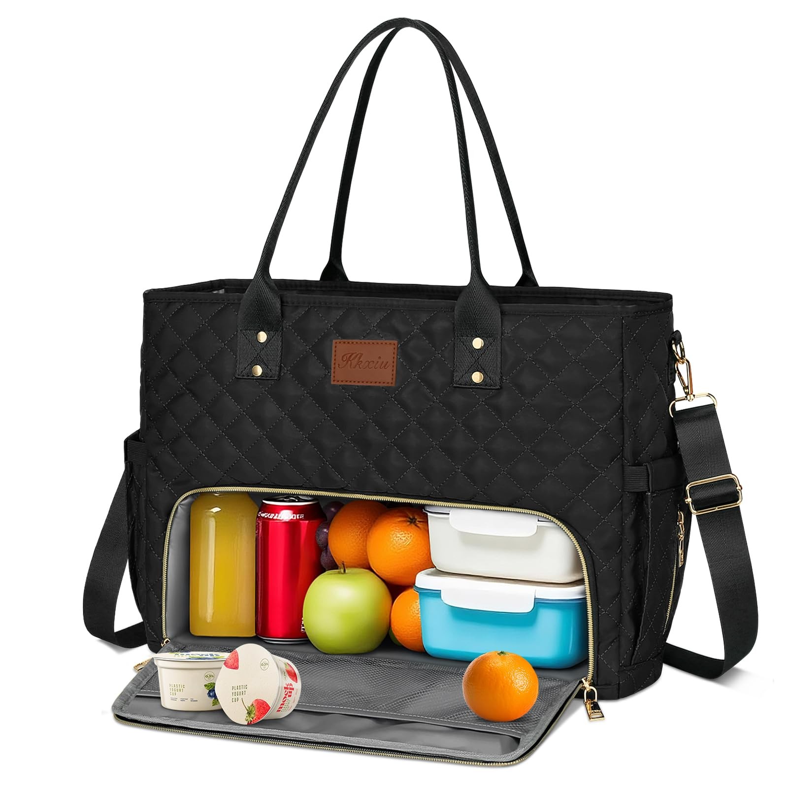 Lunch Tote Bag for Women, Work Laptop Tote with Insulated Lunch Box