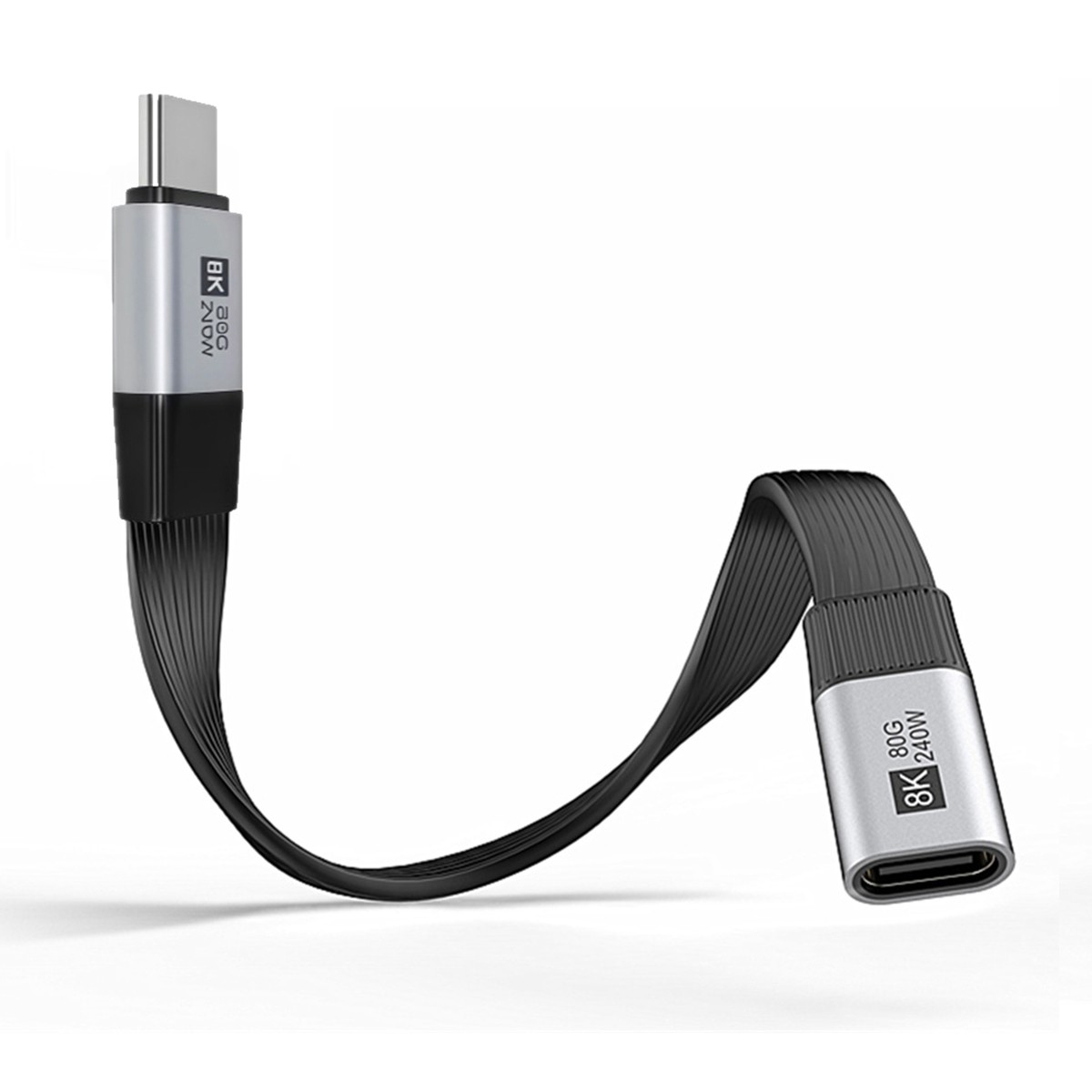 CY 20cm FPC USB5.0 80Gbps Male to Female Flat Cable 240W 16K 8K 60Hz 5K USB4.0