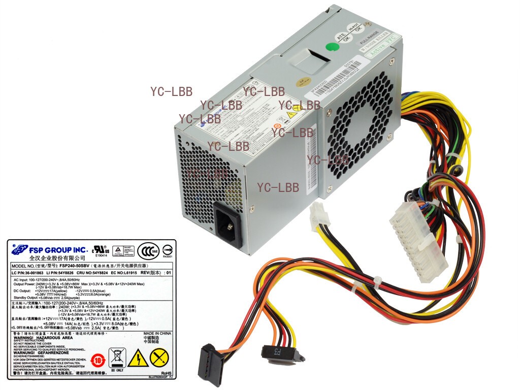 54Y8824 54Y8862 54Y8862 54Y8846 240 Watt Lenovo M70 M80 M91 SFF Power Supply-