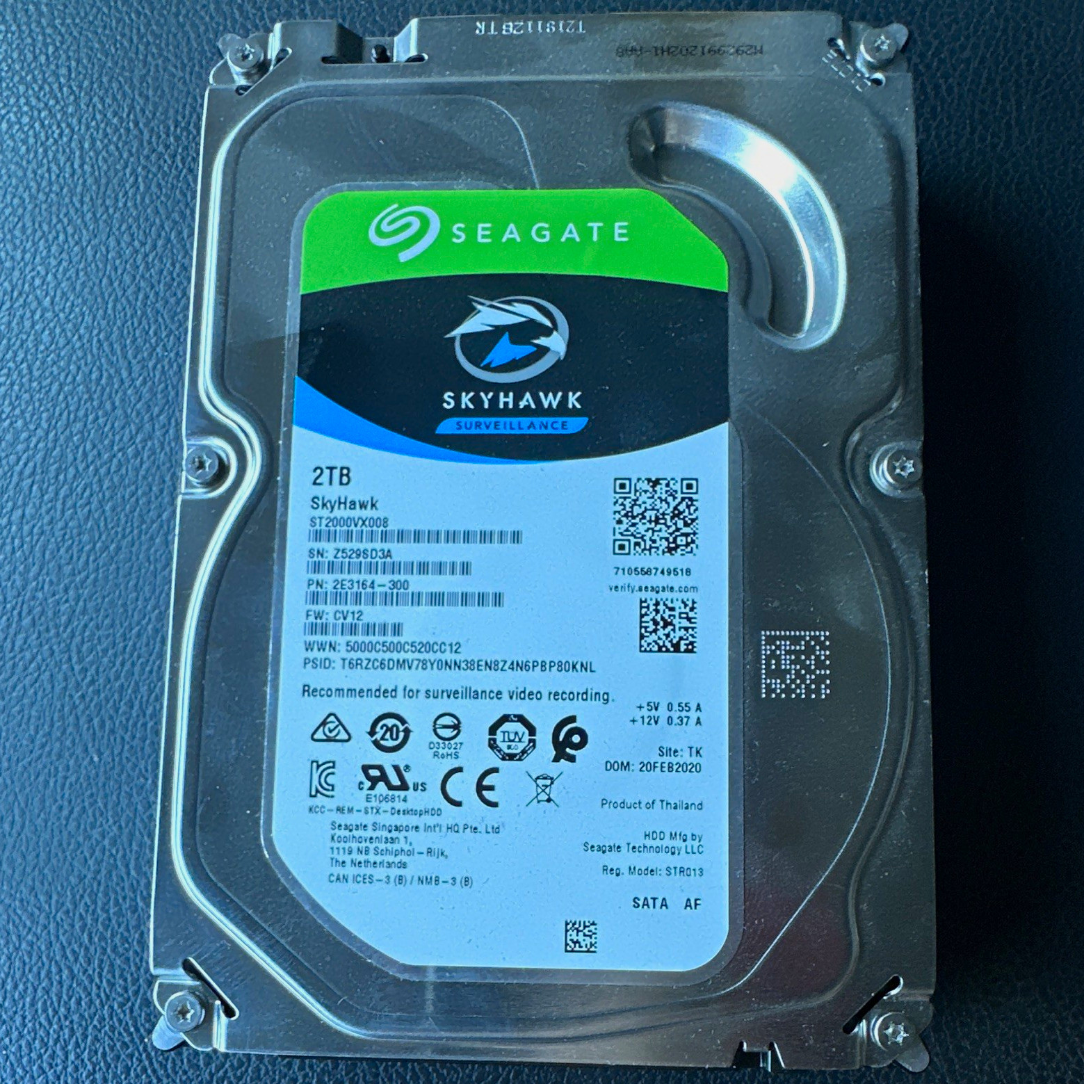 Seagate SkyHawk ST2000VX008 2TB 3.5in SATA Internal HDD 5900RPM 64MB