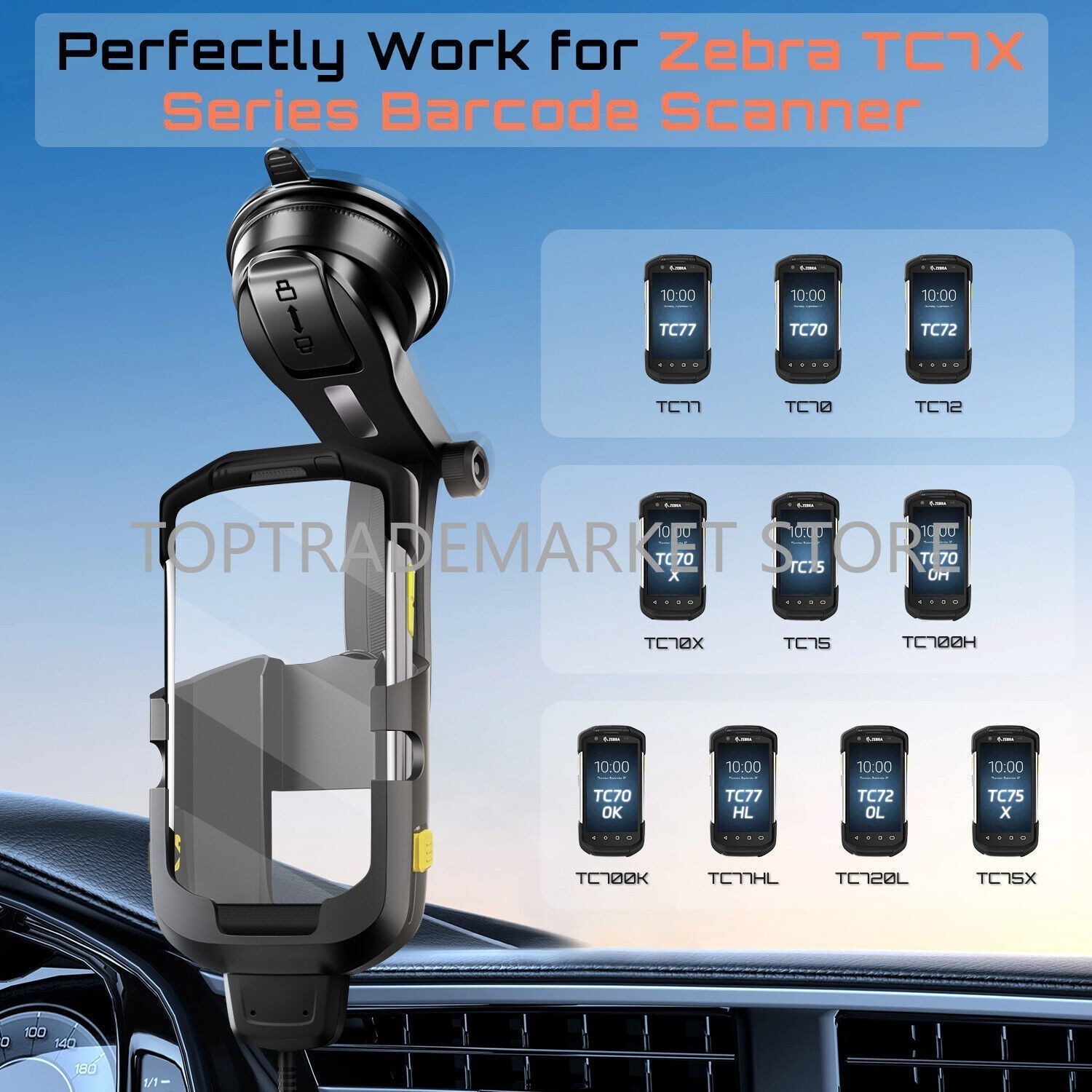 US Car Mount Charger for Zebra Symbol TC77 TC70 TC72 TC75 TC70X TC75X 5V 2A