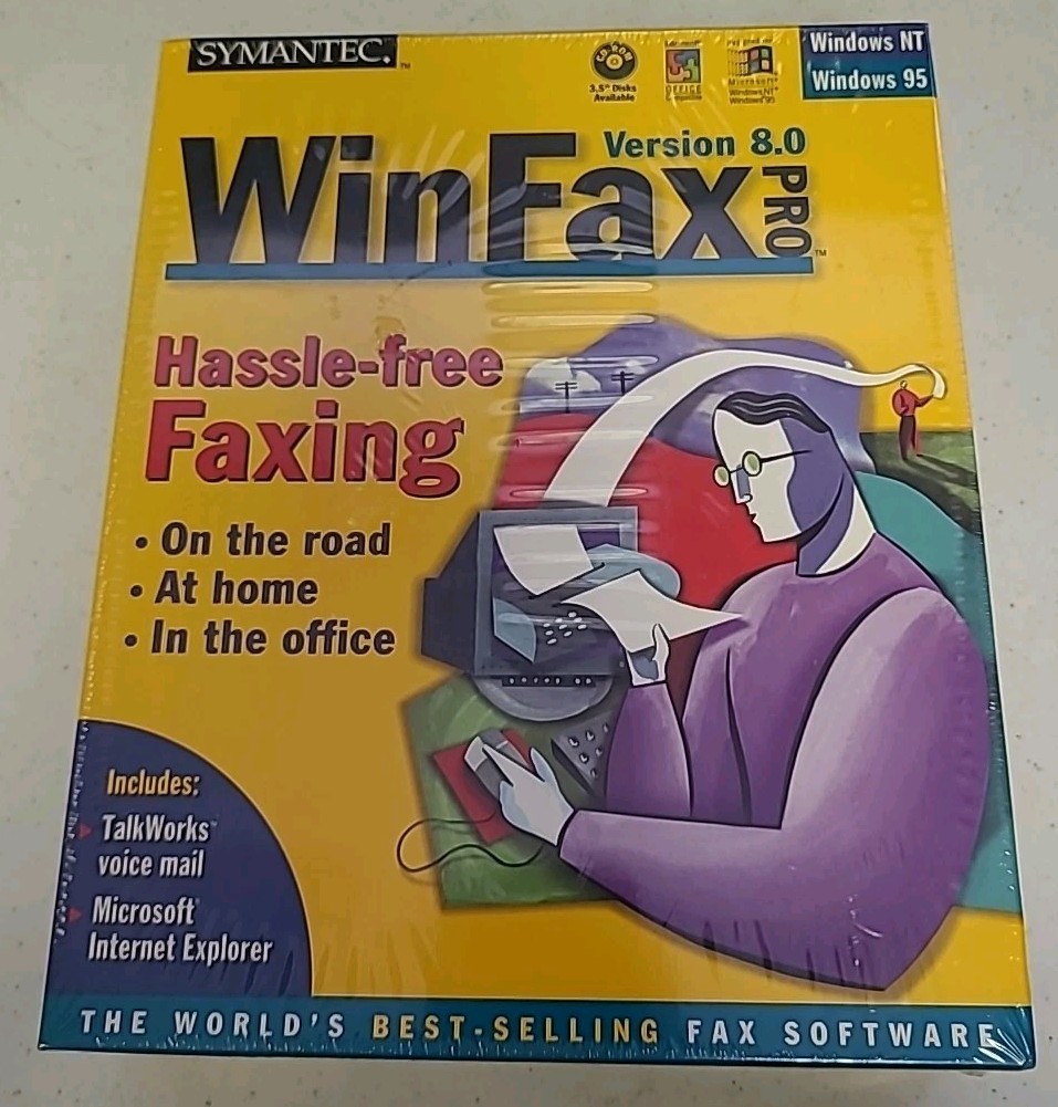WINFAX 1997 Symantec Hassle-Free Faxing Version 8.0 Pro 95/NT SEALED