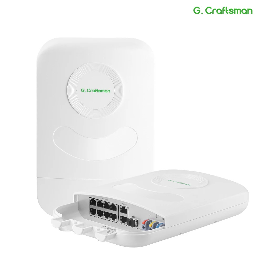 G.Craftsman 8-Port Outdoor POE Switch Waterproof 2 Gigabit SFP Uplink 250m