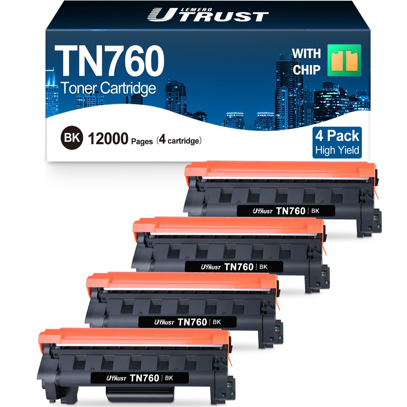 UTRUST TN760 Toner Replaced for TN 760 Brother Toner Cartridge