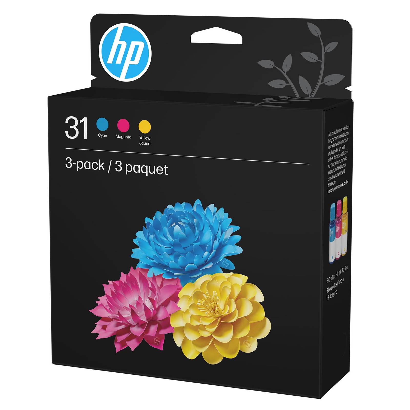 HP 31 Color Ink Bottles One 3-Pack for HP Smart Tank 5000 6000 7000 9C228AN