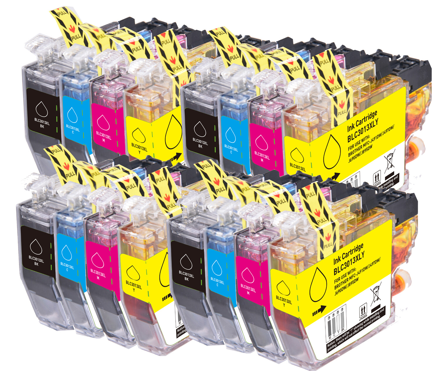 16P XL Printer Ink fits Brother LC3013 LC3011 MFC-J491DW MFC-J497DW MFC-J895DW