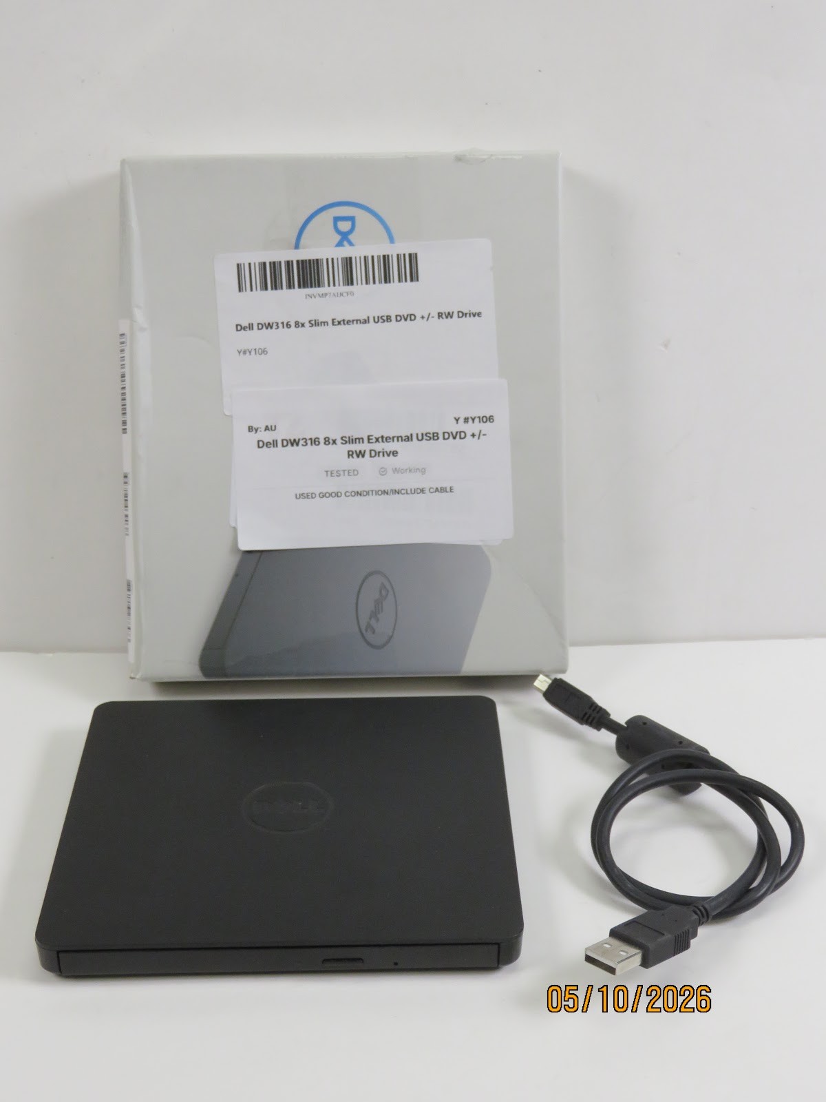 Dell DW316 Slim External USB DVD+/-RW Drive 8x - Y106
