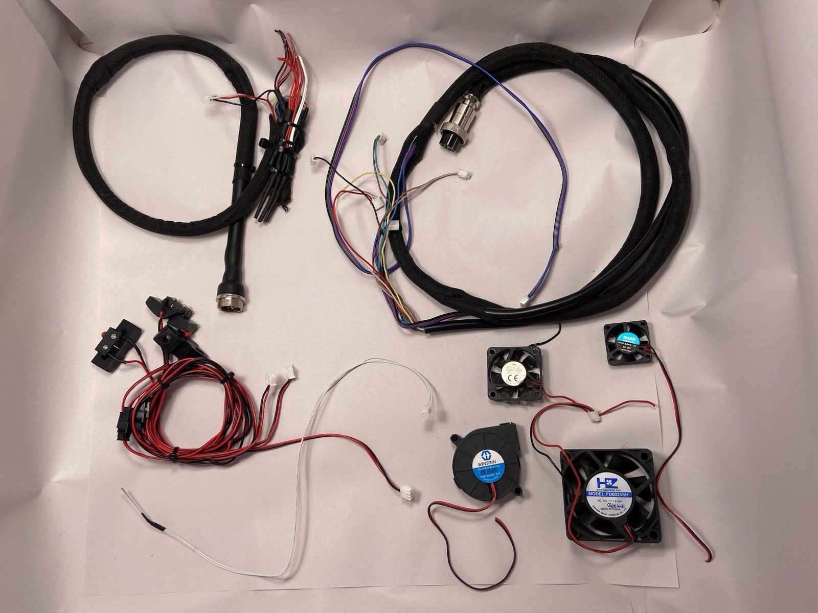FLSUN QQ-S Pro Effector Wiring Harness + Fans Thermistor Endstops SR Parts Lot 