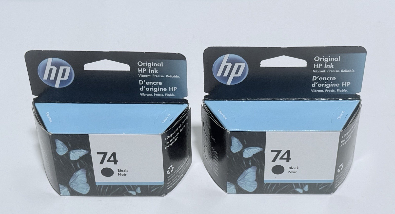 2 HP 74 Original Black Ink Cartridge Genuine Hewlett Packard Sealed 03/2023