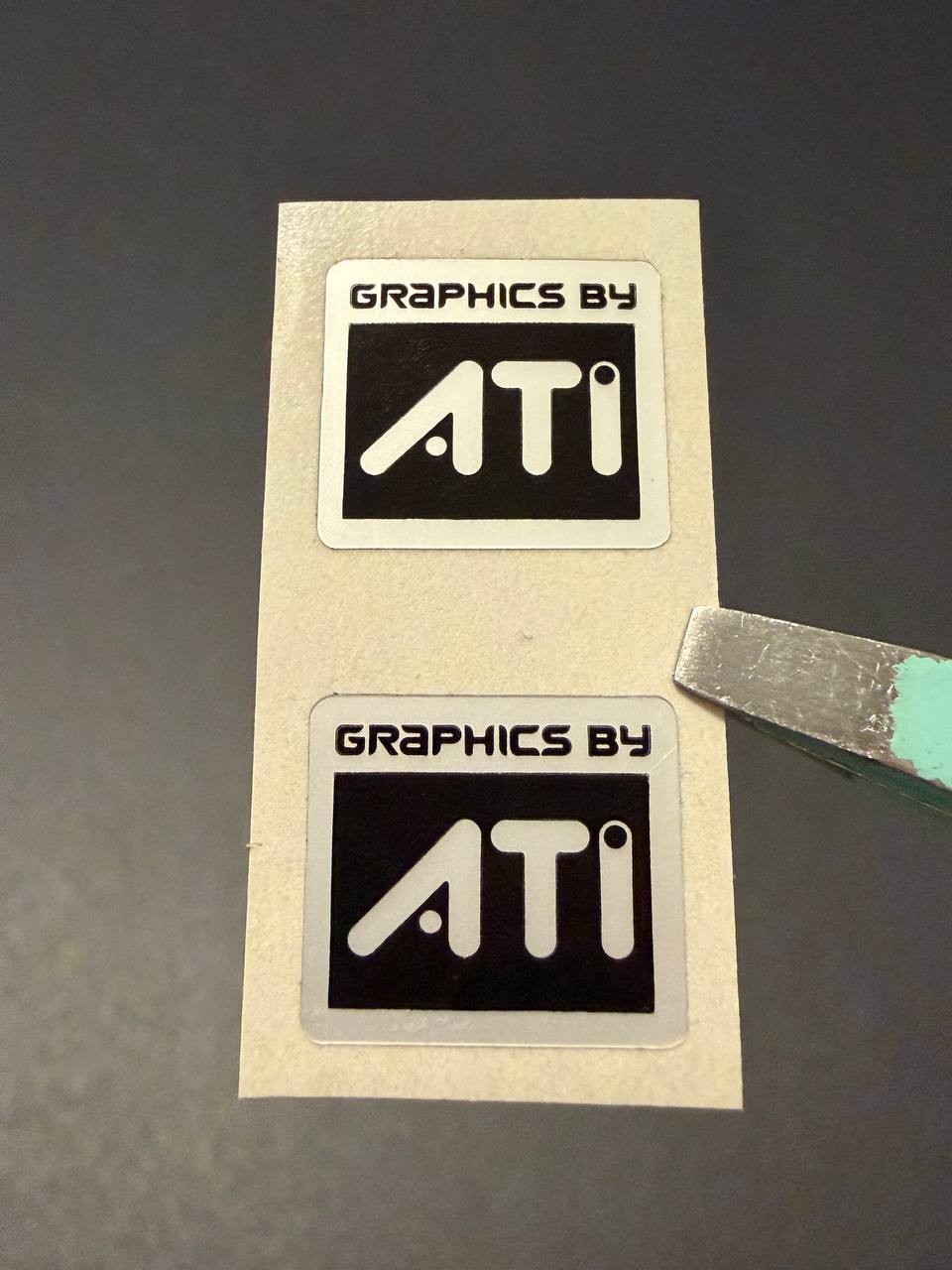 2 x Graphics by  ATI Sticker Label Decal  14.5mm x 13mm, Small Size
