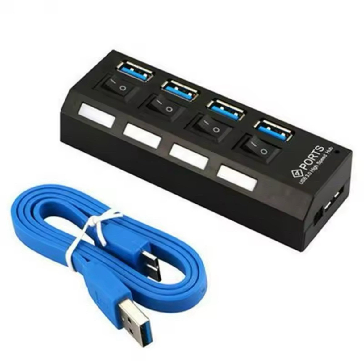 4 Port USB 2.0 / 3.0 Hub Splitter Adapter High Speed For PC Laptop Mac Desktop