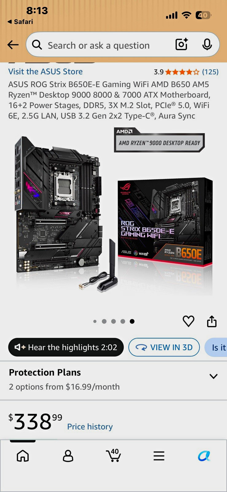 ASUS ROG Strix B650E-E Gaming WiFi ATX AMD AM5 DDR5 PCIe 5.0
