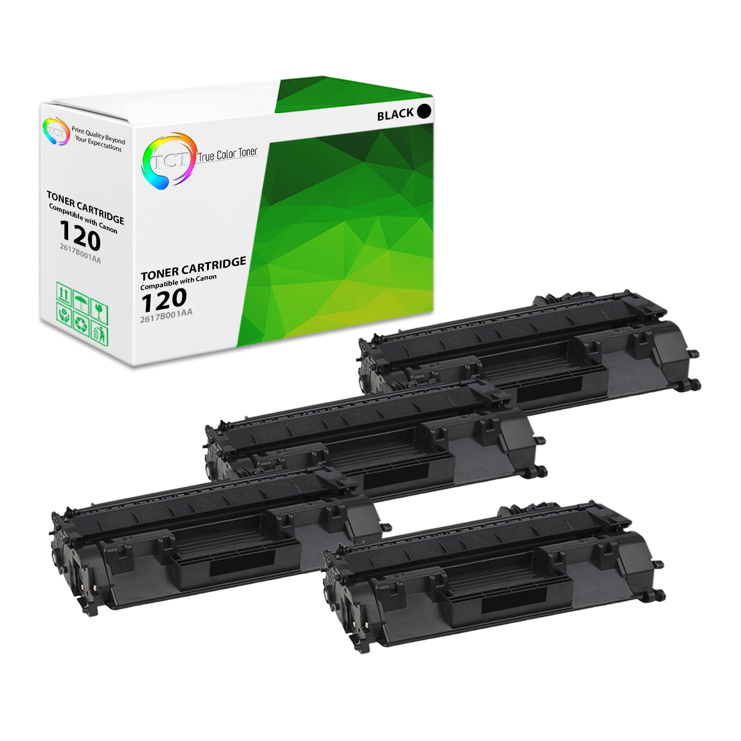 TCT 4PK Black 120 - 2617B001AA Toner Cartridges For Canon Imageclass D1120 1150