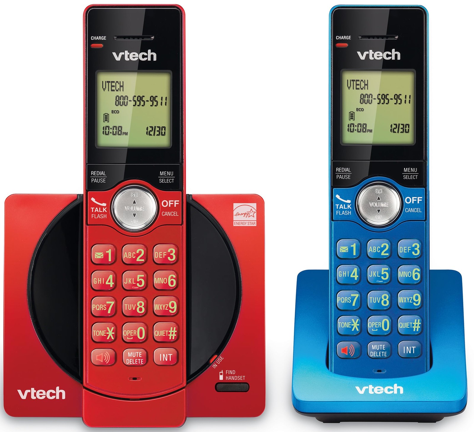 Cordless Phone System 2 Handset Landline VTech CS6919-2R Phones