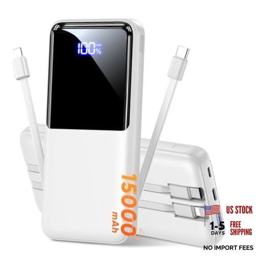 Portable Charger Power Bank, 50% Larger Capacity 15000mAh A: 15000mAh snowy