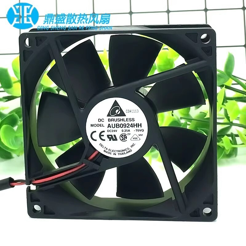 DELTA AUB0924HH 9025 DC24V 0.25A 9CM 2-Wire Dual Ball Cooling Fan