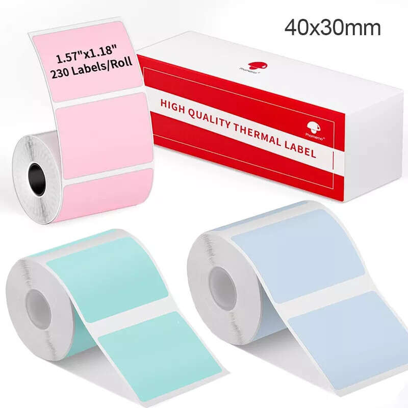 40x30mm 3 Roll Self-Adhesive Sticker Paper for Phomemo M110/M200 Thermal Printer