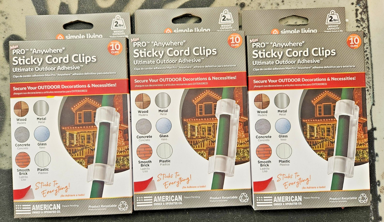 Simple Living Solutions 10ct Sticky Cord Clips 3 Pack