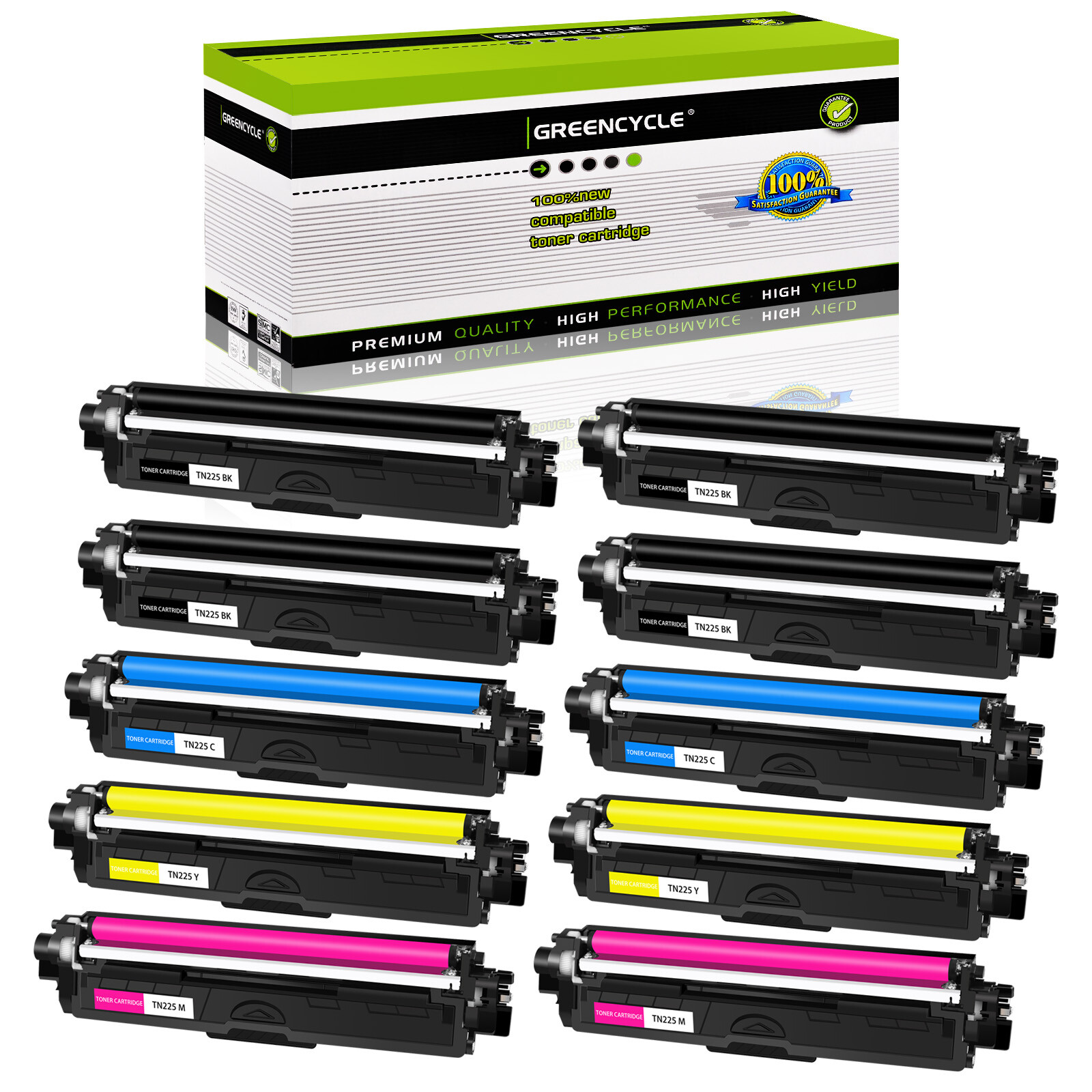 10PK TN221 TN225 Toner Cartridge Fits for Brother HL-3140CW MFC-9130CW 9330CDW