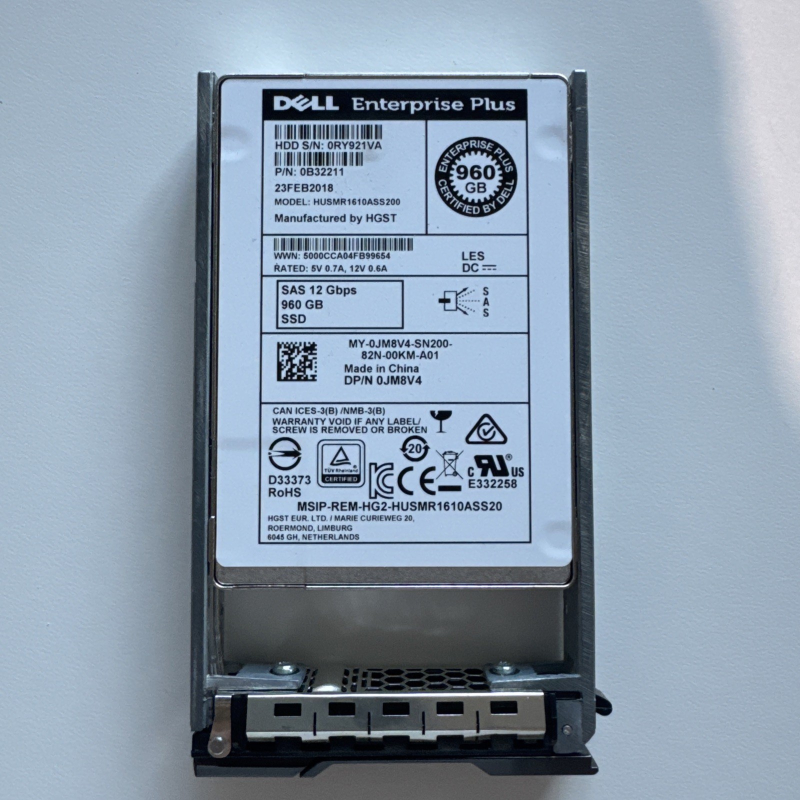 Dell Compellent 960GB 12Gbps SAS RI MLC 2.5 SSD (JM8V4)