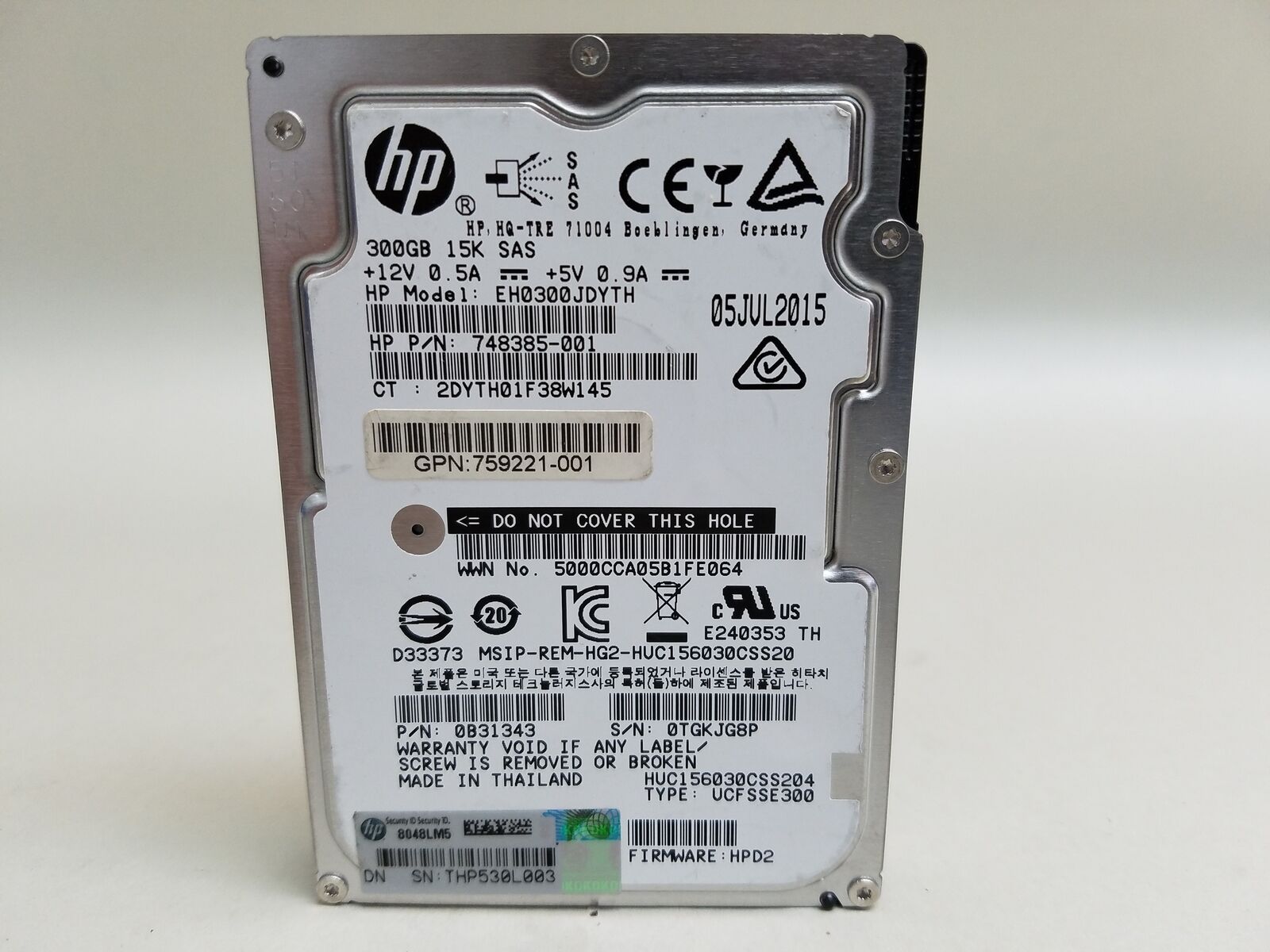 Hitachi HP C15K600 HUC156030CSS204 300 GB 2.5